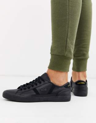 Lacoste sideline in black leather | ASOS