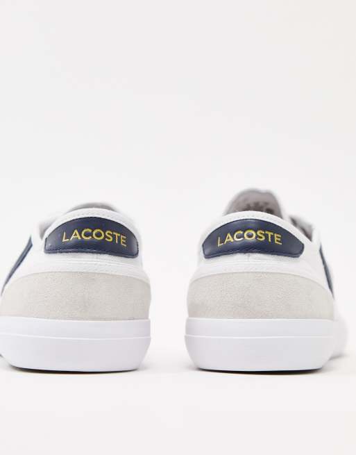 Lacoste Sideline Sneakers in tela bianca con dettagli