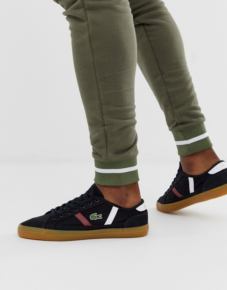 Lacoste - Sideline - Sneakers in tela nere con suola in gomma-Nero