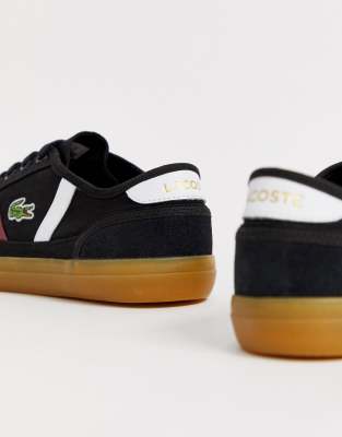 lacoste black canvas shoes