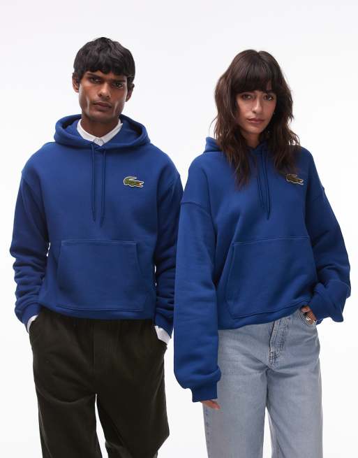 Lacoste - Signature - Hoodie met logo in blauw 