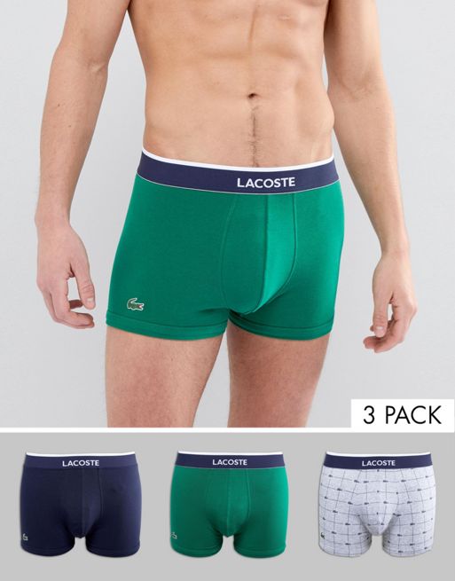 Lacoste mens 3-pack All Over Printed Singnature Branding Boxer