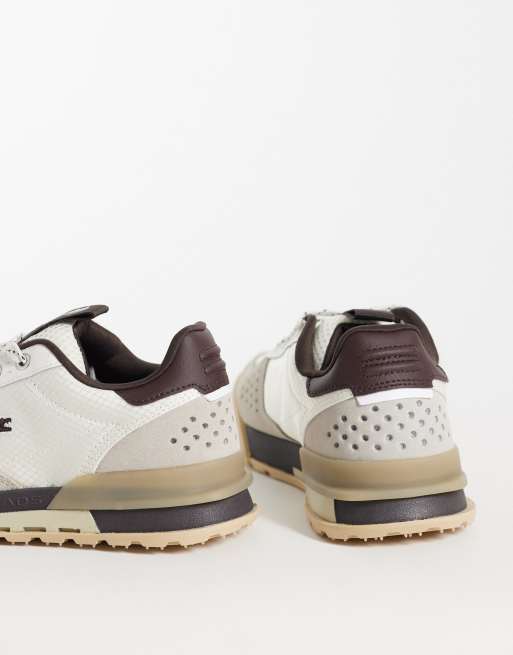 Lacoste Slam Break Sneaker in Cremeweiß und Dunkelbraun, 4 von 5
