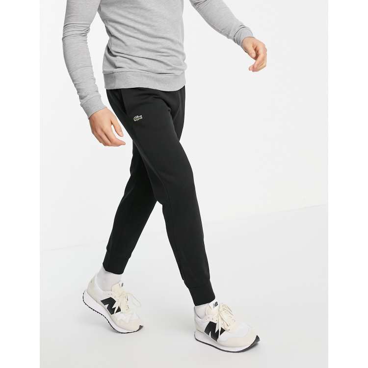 Lacoste slim fit basic joggers in black ASOS