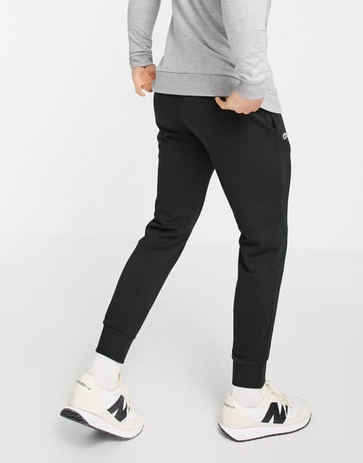 Lacoste slim fit basic joggers in black ASOS