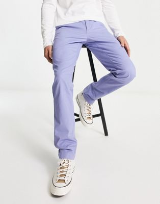 Lacoste slim fit chinos in blue - ASOS Price Checker
