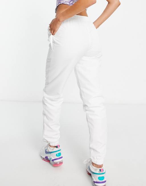 Slim fit white joggers hot sale