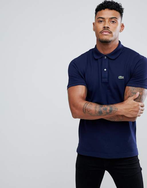 Lacoste slim fit logo polo shirt in navy