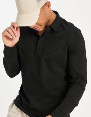 Lacoste long deals sleeve polo black