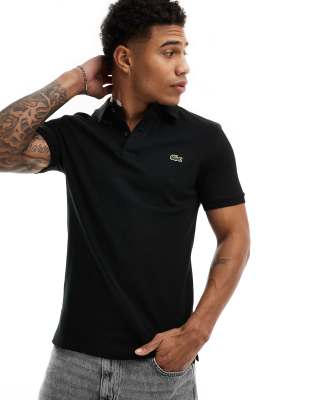 Lacoste Slim Fit Pique Polo In Black