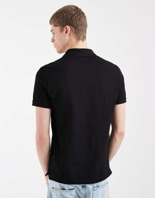 Lacoste slim fit pique polo in black, 4 of 5