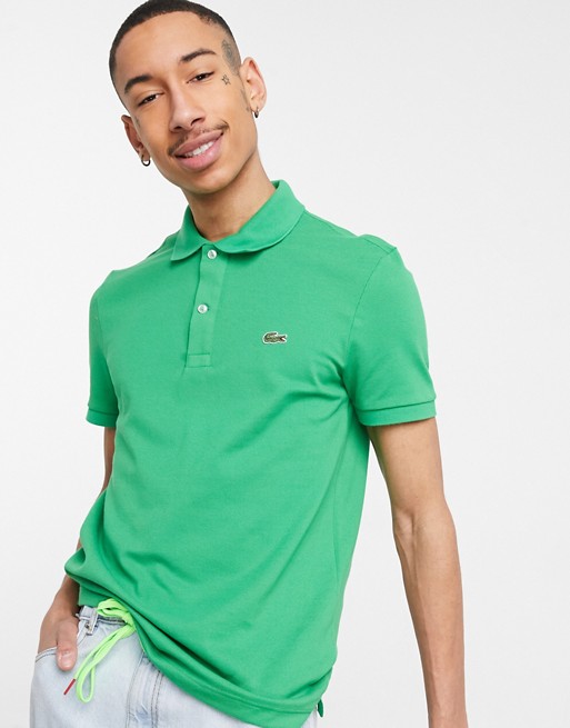 Lacoste slim fit pique polo in green