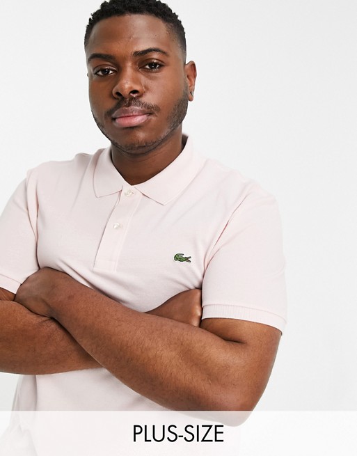 Lacoste slim fit pique polo in light pink
