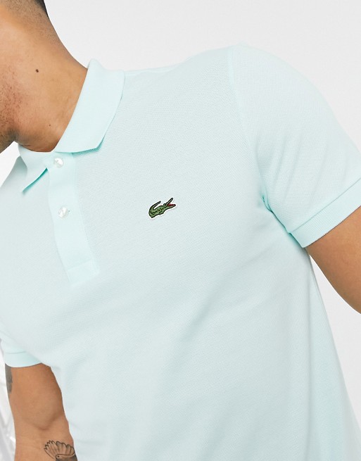Lacoste slim fit pique polo in mint