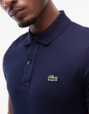 Lacoste Slim Fit Pique Polo In Navy
