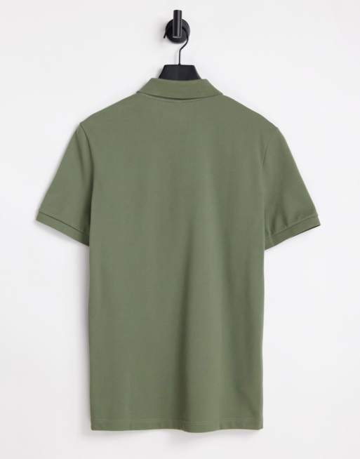 Lacoste slim fit pique polo in olive ASOS