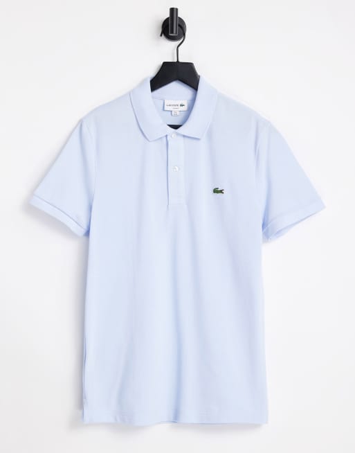 Lacoste slim fit pique polo in pale blue | ASOS