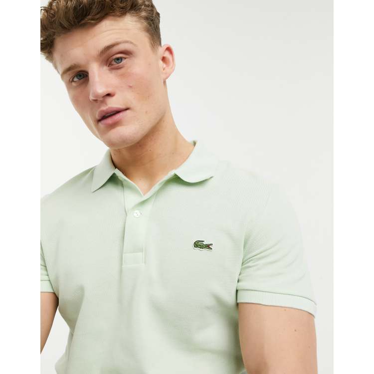 Lacoste slim fit pique polo in pastel green ASOS