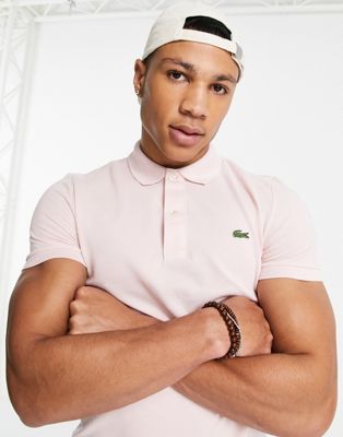 Lacoste Slim Fit Pique Polo In Pink