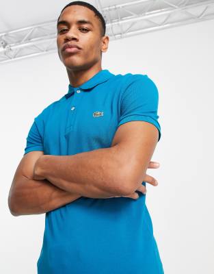 Lacoste slim fit pique polo in teal ASOS