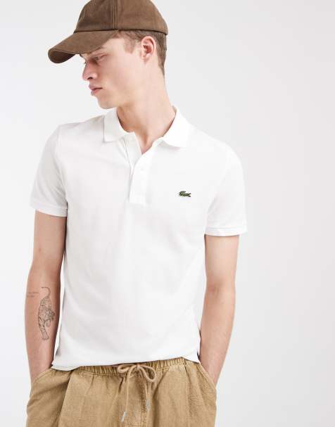 Lacoste slim fit pique polo in white