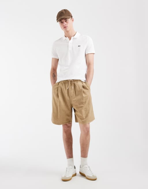 Lacoste slim fit pique polo in white, 3 of 5