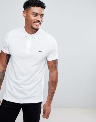 Lacoste slim fit pique polo in white | ASOS