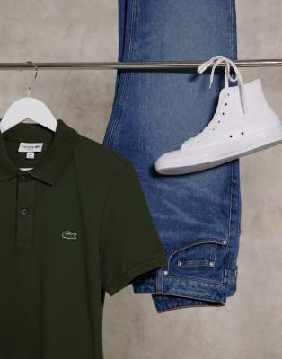 khaki lacoste polo shirt