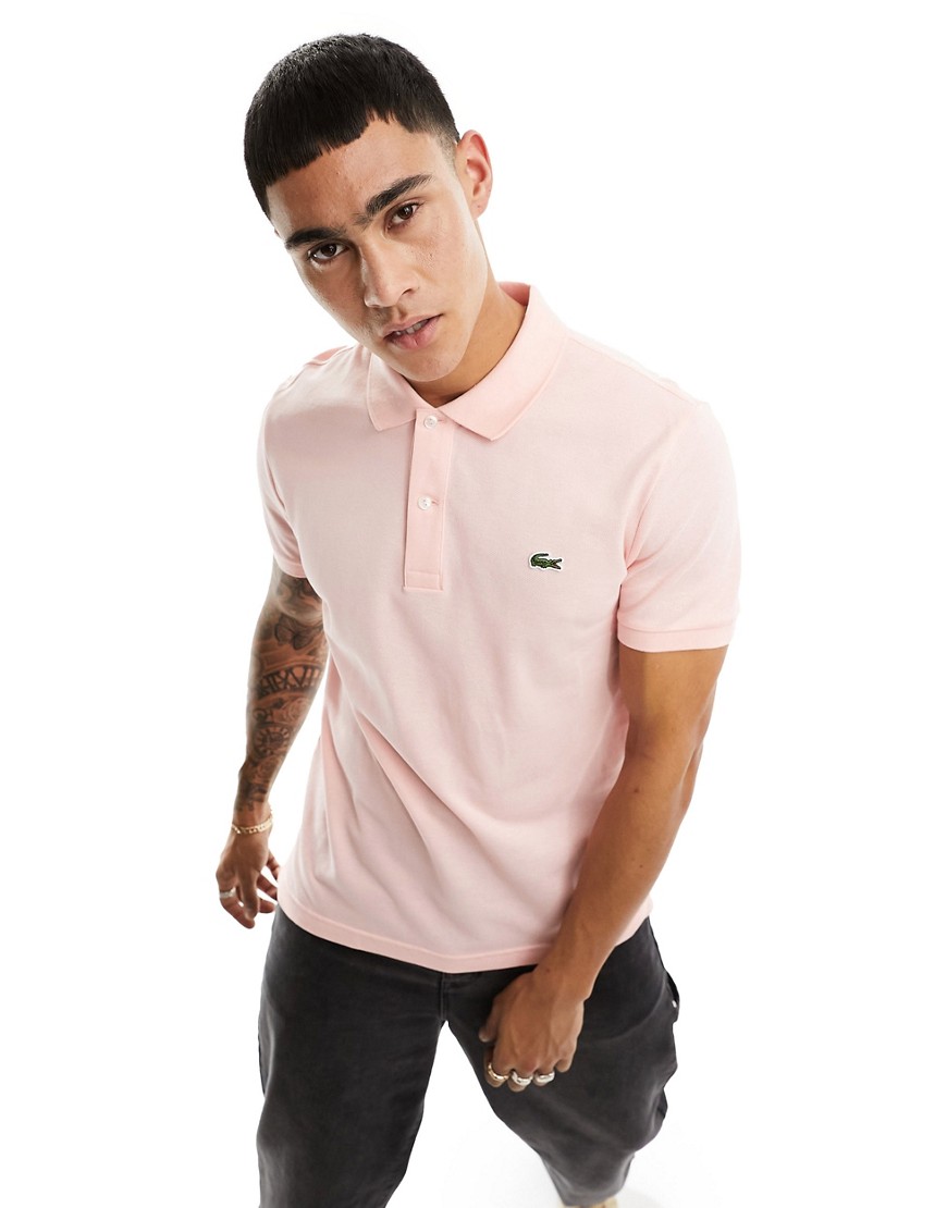 Lacoste slim fit polo shirt in light pink