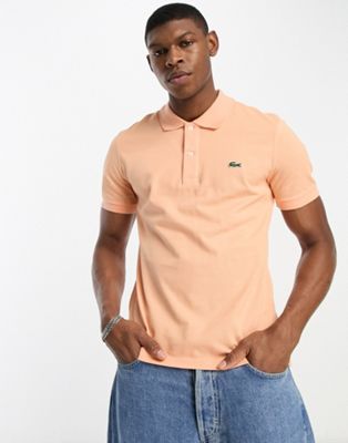 Lacoste slim fit polo shirt in pastel orange