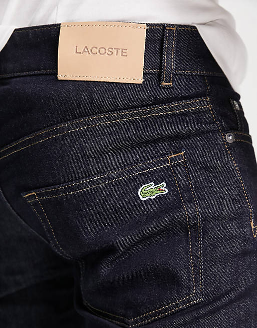 Lacoste slim fit stretch denim 5 pocket jeans in rinse wash blue | ASOS