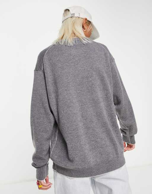 Lacoste grey wool best sale jumper