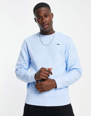 Lacoste Small Logo Crew Neck Sweatshirt In Light Blue-blues | ModeSens