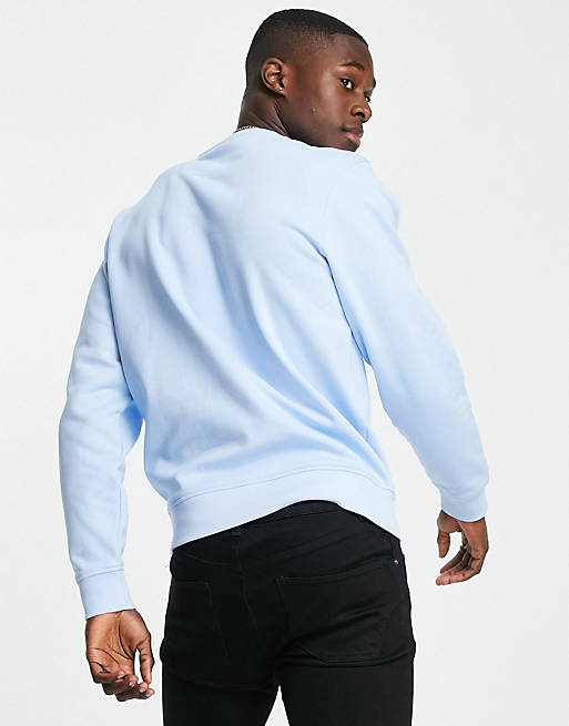 Lacoste small neck sweatshirt in light blue | ASOS