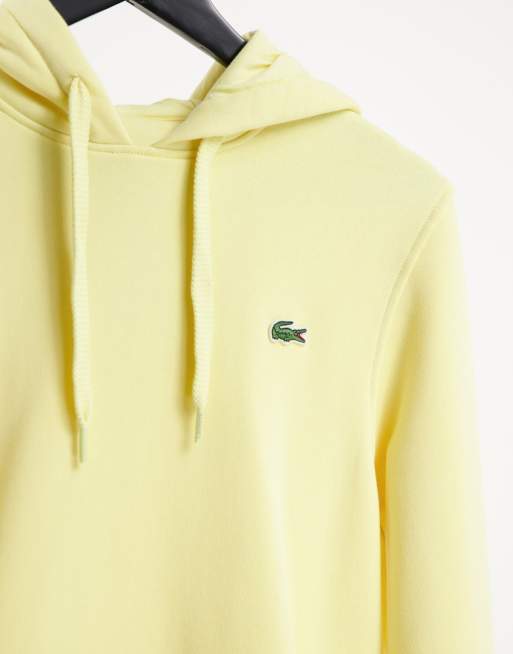 Lacoste small logo overhead hooded sweat in yellow