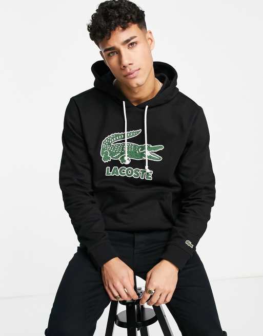 Black 2024 lacoste hoodie