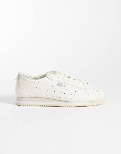Lacoste sneaker bassa club con dettaglio a pois e suola in gomma color crema - view 1