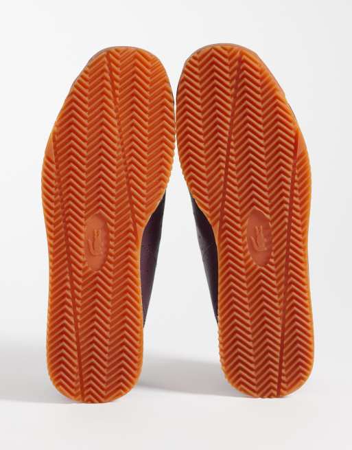 Lacoste sneaker club-low à semelle gomme avec détail doré bordeaux, 5 de 5