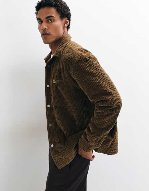 Lacoste sobrecamisa de pana acolchada marrón, 3 de 5