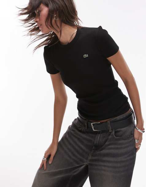 Lacoste - Sort figursyet T-shirt med logo - view 1