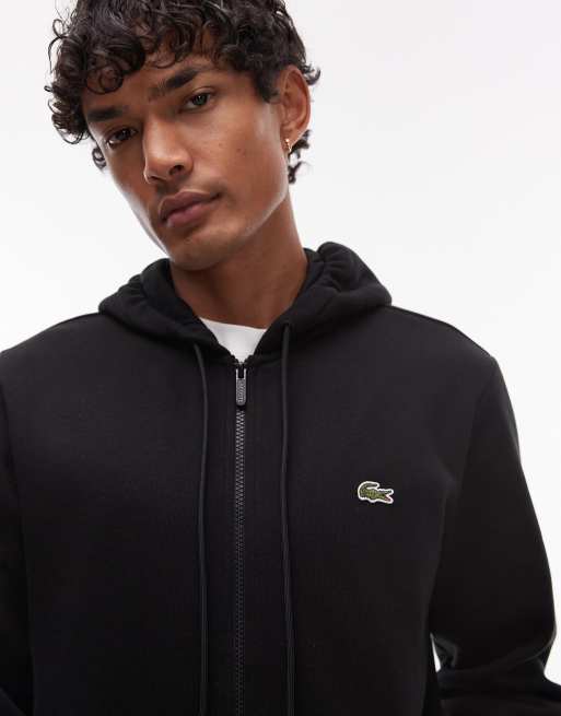 Lacoste - Sort hættetrøje med lynlås, 3 af 4