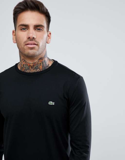 Lacoste - Sort t-shirt med lange ærmer og logo, 3 af 4