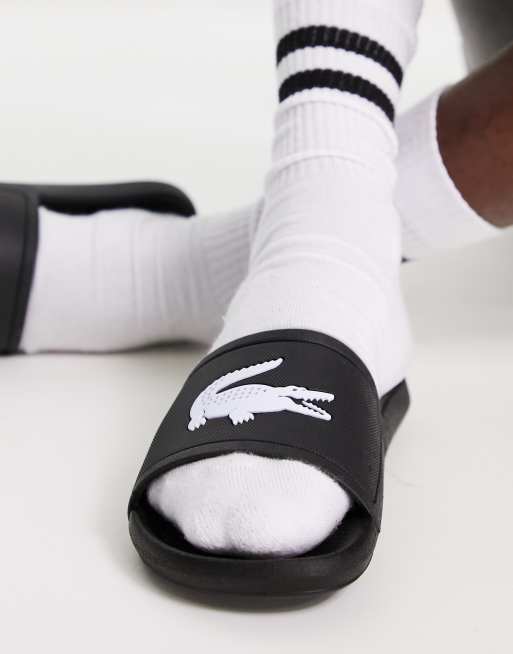 Lacoste - Sorte kroko-badesandaler , 4 af 4