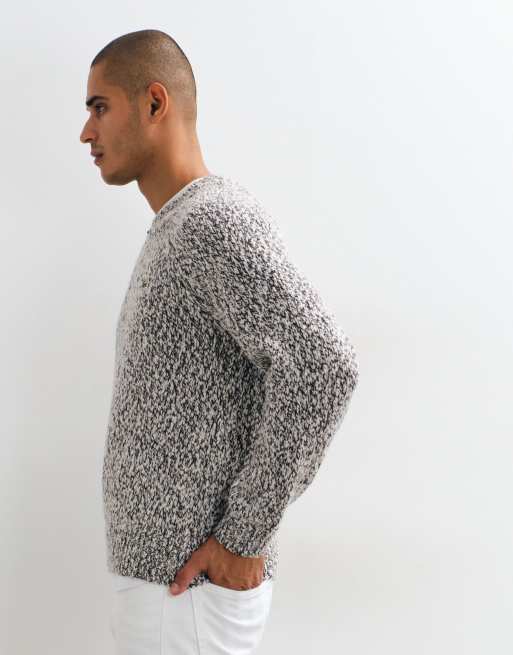 Lacoste speckled knit jumper in cream, 5 of 5