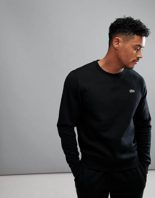 Lacoste Sport Crew Neck Logo Sweat in Black