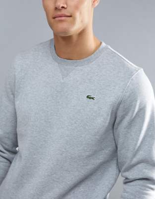 lacoste grey crew neck sweater