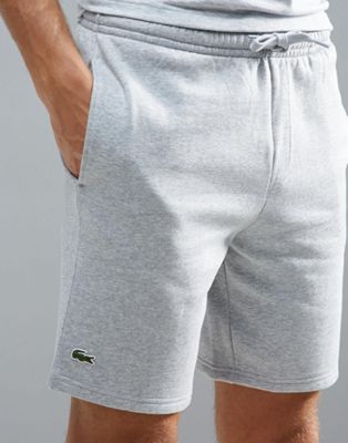 lacoste grey fleece shorts