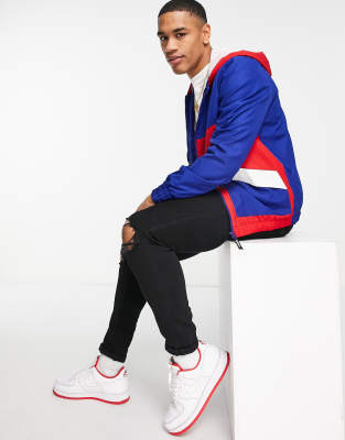 lacoste jacket red white blue