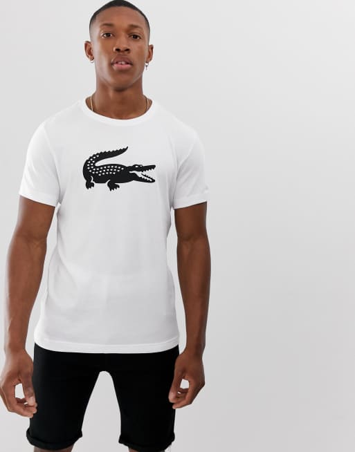 Lacoste Sport large croc logo t shirt in white