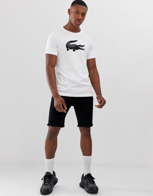 Lacoste Sport large croc logo t shirt in white